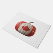 Kanadischer Erntedank Pumpkin Maple Leaf über Fußmatte (Schrägansicht)