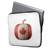 Kanadischer Erntedank Pumpkin Maple Leaf über Laptopschutzhülle (Vorderseite Links)