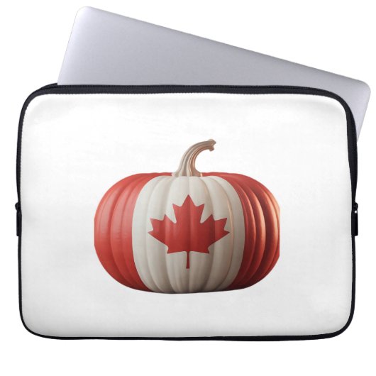 Kanadischer Erntedank Pumpkin Maple Leaf über Laptopschutzhülle (Vorderseite)