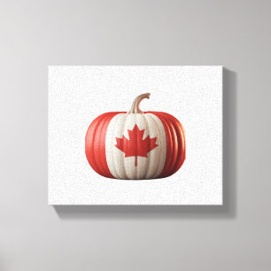Kanadischer Erntedank Pumpkin Maple Leaf über Leinwanddruck