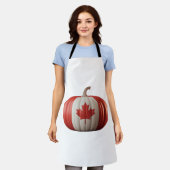 Kanadischer Erntedank Pumpkin Maple Leaf über Schürze (Getragen)