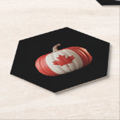 Kanadischer Erntedank Pumpkin Maple Leaf über Untersetzer (angewinkelt)