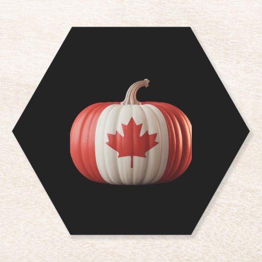 Kanadischer Erntedank Pumpkin Maple Leaf über Untersetzer (Vorderseite)