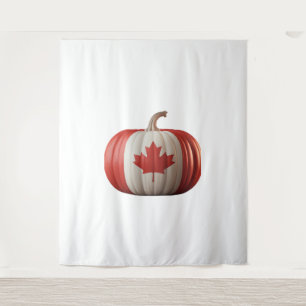 Kanadischer Erntedank Pumpkin Maple Leaf über Wandteppich