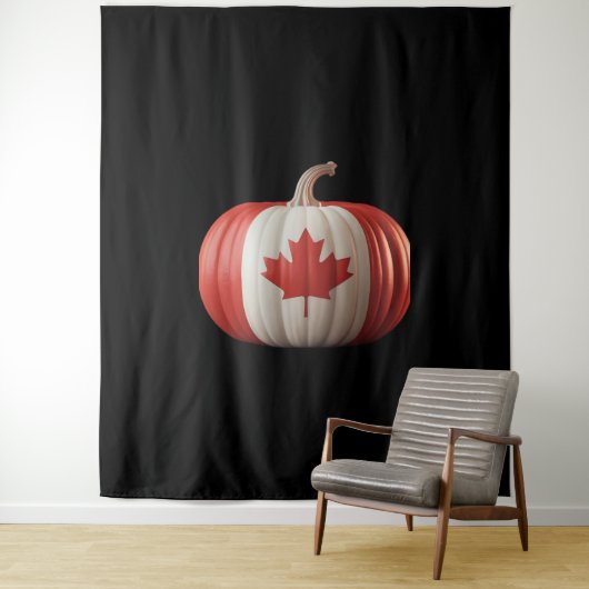 Kanadischer Erntedank Pumpkin Maple Leaf über Wandteppich (Beispiel)