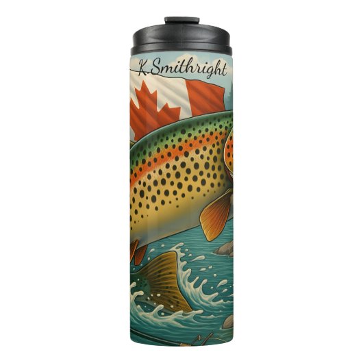 Kanadischer Fischfang Outdoor Adventure Thermosbecher (Vorderseite)