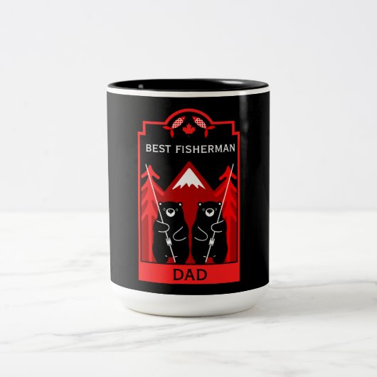 Kanadischer Fischfang Zweifarbige Tasse (Mittel)