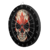 Kanadischer Flaggen-Schädel auf Schwarzem Dartscheibe (Vorderseite rechts)