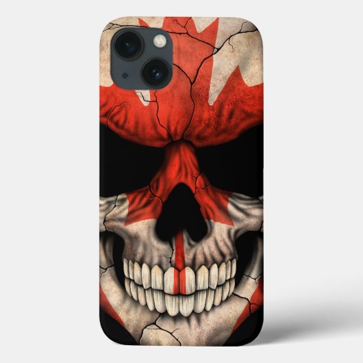 Kanadischer Flaggen-Schädel Case-Mate iPhone Hülle (Rückseite)