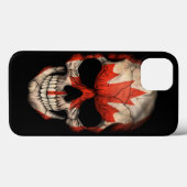 Kanadischer Flaggenschädel auf schwarz Case-Mate iPhone Hülle (Rückseite (Horizontal))