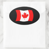 Kanadischer Flaggensticker Ovaler Aufkleber (Tasche)