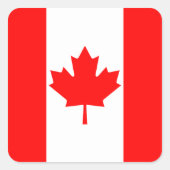 Kanadischer Flaggensticker Quadratischer Aufkleber (Vorderseite)
