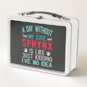 Kanadischer Frisör Sphynx Cat Owner Funny Sprichwo Metall Brotdose (Vorderseite)