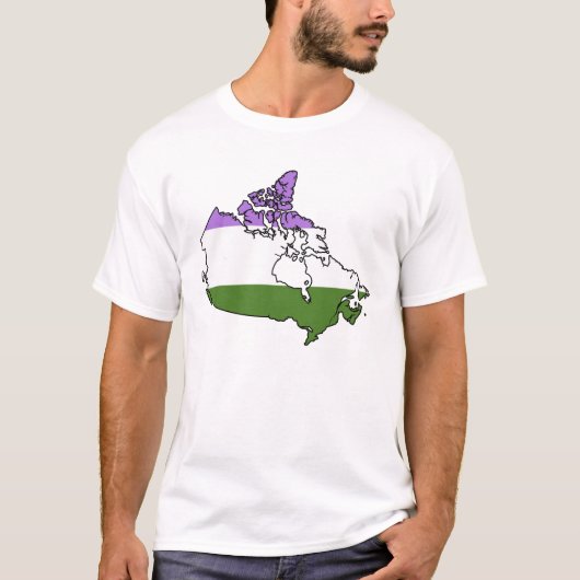 Kanadischer Genderqueer Pride Map T - Shirt (Vorderseite)