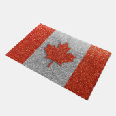 Kanadischer Glitzer Maple Leaf Kanada Willkommen Fußmatte (Schrägansicht)