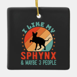 Kanadischer haarloser Sphynx Cat Owner Spaß Keramikornament