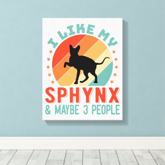 Kanadischer haarloser Sphynx Cat Owner Spaß Leinwanddruck (Insitu (Holzboden))