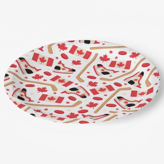 Kanadischer Hockey Pappteller (Schrägansicht)