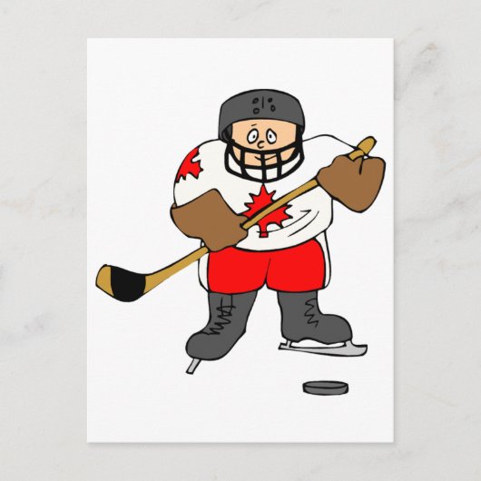 Kanadischer Hockey-Spieler Postkarte (Vorderseite)