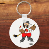 Kanadischer Hockey-Spieler Schlüsselanhänger (Vorderseite)