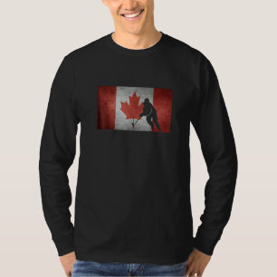 Kanadischer Hockeyspieler Kanada-Flagge Ahornblatt T-Shirt