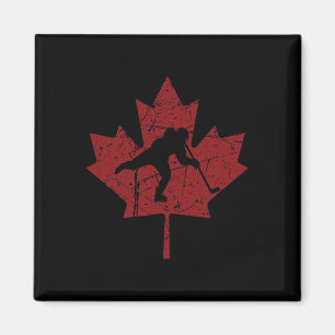 Kanadischer Hockeyspieler Vintage Kanada Ahornblat Magnet