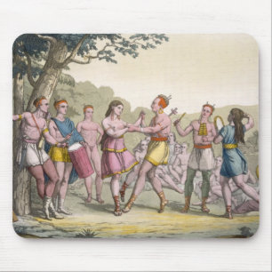 Kanadischer indischer Tanz im Abend (Farbeengra Mousepad