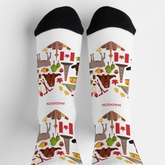 Kanadischer Liebe individuelle Name Socken (Oben)