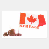 Kanadischer LKW-Konvoi "Never Vergessen" Rechteckiger Aufkleber (Vorderseite)