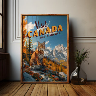 Kanadischer Luchs Reise Vintage Poster