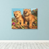 Kanadischer Lynx Kittens, Alaska Leinwanddruck (Insitu (Holzboden))