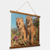 Kanadischer Lynx Kittens, Alaska Wandteppich Mit Holzrahmen (Gewinkelt)
