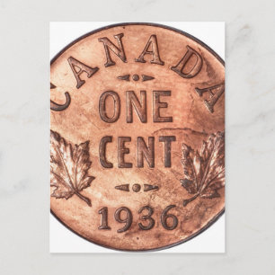 Kanadischer Pfennig Postkarte