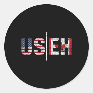 Kanadischer Pride American USA Flag Useh Kanada Runder Aufkleber