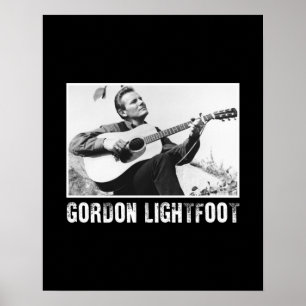 Kanadischer Sänger Gordon Lightfoot im Vintage-Sti Poster