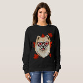 Kanadischer Spitz Dog Maple Leaf Patriotic Canad Sweatshirt (Vorne ganz)