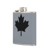 kanadischer Stil mit schwarzem Ahornblätterdach Flachmann (Links)