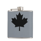 kanadischer Stil mit schwarzem Ahornblätterdach Flachmann (Vorderseite)