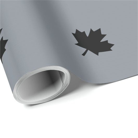 kanadischer Stil mit schwarzem Ahornblätterdach Geschenkpapier (Rolleneckpunkt)