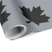 kanadischer Stil mit schwarzem Ahornblätterdach Geschenkpapier (Rolleneckpunkt)