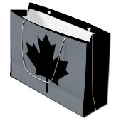 kanadischer Stil mit schwarzem Ahornblätterdach Große Geschenktüte (Vorderseite Schrägansicht)