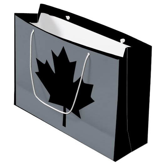 kanadischer Stil mit schwarzem Ahornblätterdach Große Geschenktüte (Vorderseite Schrägansicht)