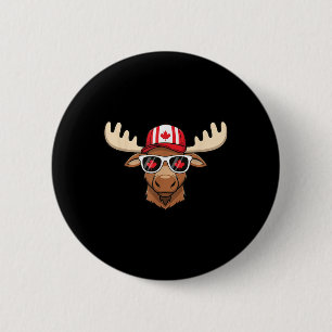 Kanadischer Tag Fahne Ahornleaf Elche Button
