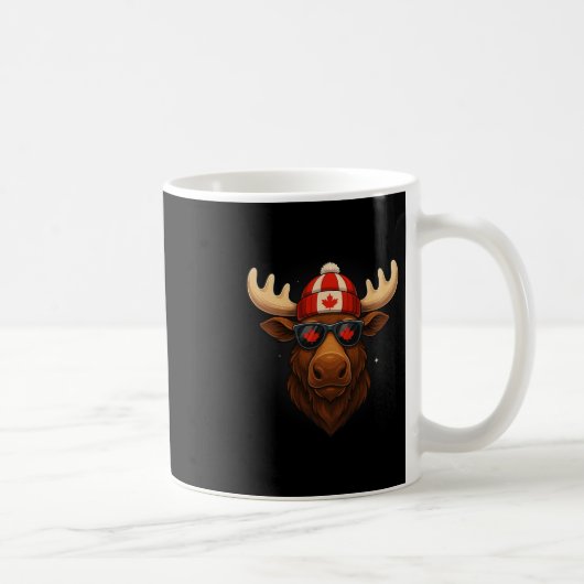 Kanadischer Tag Fahne Ahornleaf Elche Kaffeetasse (Rechts)