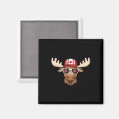 Kanadischer Tag Fahne Ahornleaf Elche Magnet (Vorderseite/Rückseite)