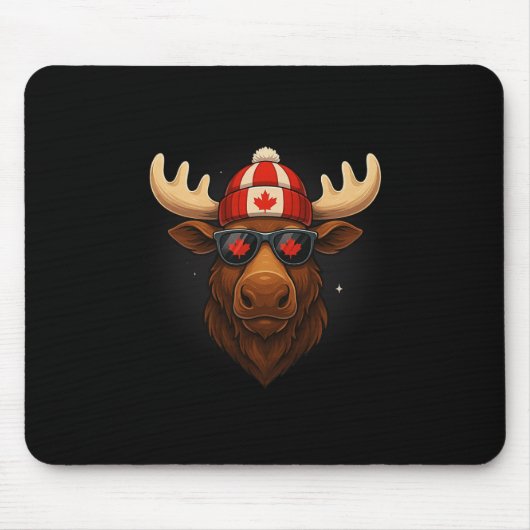 Kanadischer Tag Fahne Ahornleaf Elche Mousepad (Vorne)