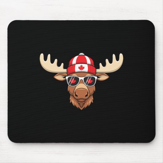 Kanadischer Tag Fahne Ahornleaf Elche Mousepad (Vorne)