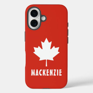 kanadischer Tag Red White Canadian Flaggen Ahornle iPhone 16 Hülle