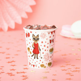 Kanadischer Tag Thema für Golfer, die Katzen Liebe Pappbecher