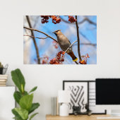 Kanadischer Vogel, Brown Bohemisch Waxwing Poster (Heimbüro)